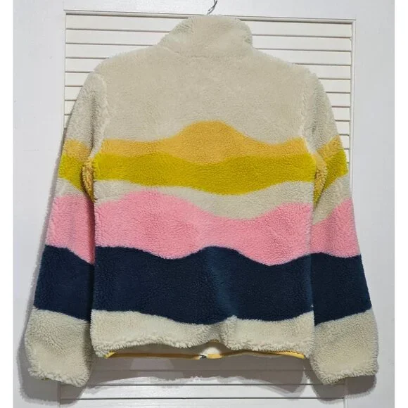 Faherty Women's Multicolor Sun and Wave Faux Sherpa Full Zip Size Xsmall 2980 - Picture 11 of 16